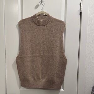 Samsøe Samsøe Beige Mock Neck Sweater Vest - 100% wool